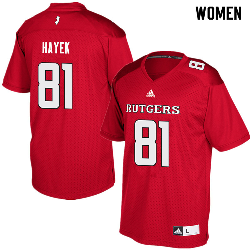 Women #81 Tyler Hayek Rutgers Scarlet Knights College Football Jerseys Sale-Red